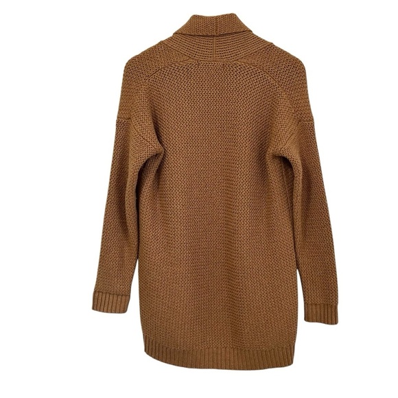 Marine Layer Womens Brooklyn Chunky Knit Cardigan Sweater XS Brown Open Front - Picture 4 of 11